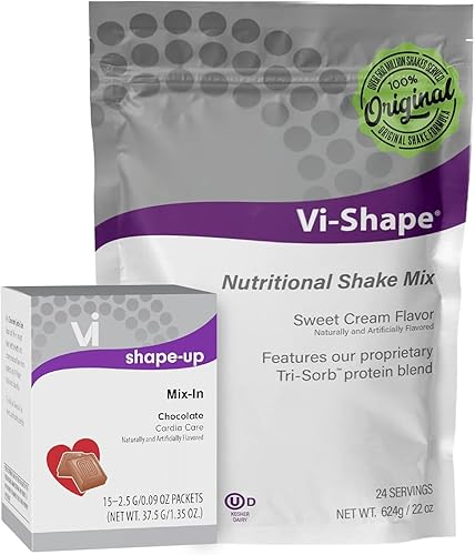 Chocolate Cardia + Vi-Shape - 1 Shake Pouch (24 Servings) + 1 Box Chocolate Mix-In (15 Servings) Delicious Chocolate Goodness, Formerly Known as