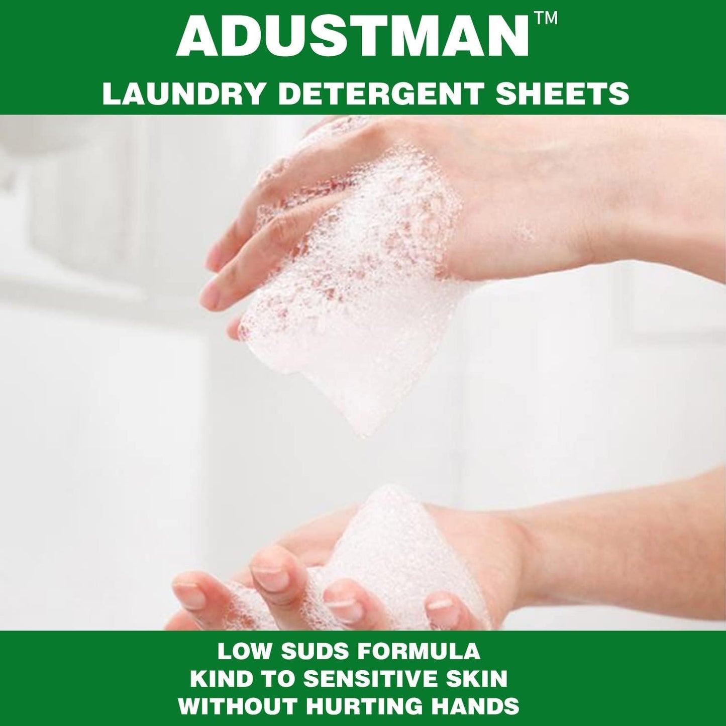 ADUSTMAN Laundry Detergent Sheets (Strips),Breeze Hypoallergenic Eco-friendly Low Suds Liquidless Earth Friendly No Plastic Jugs (186 Count (pack