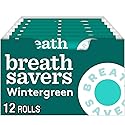 BREATH SAVERS Wintergreen Flavored Sugar Free Breath Mints Rolls, .75 oz (12 Count)