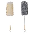 Midoneat Lambswool and Microfiber Duster, 2 Counts, Long Reach/Extendable Duster Up to 86" for Cleaning High Ceiling Fan, Interior Roof, Cobweb
