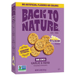 NEW Back to Nature Garlic & Herb Mini Seasoned Crackers, Non-GMO, Plant-Based Snack Cracker, Snack Happy, 5 oz Box
