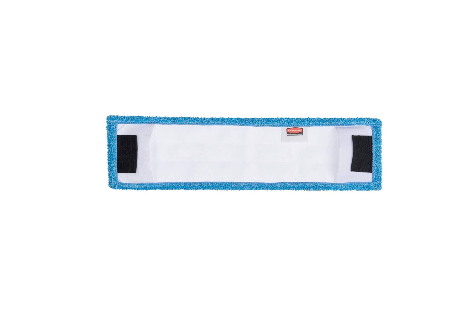 Rubbermaid Commercial Products 18 inch Adaptable Flat Mop Microfiber Pad, Blue, for Janitorial/Professional Cleaners and Light-Duty Cleaning/Mopping