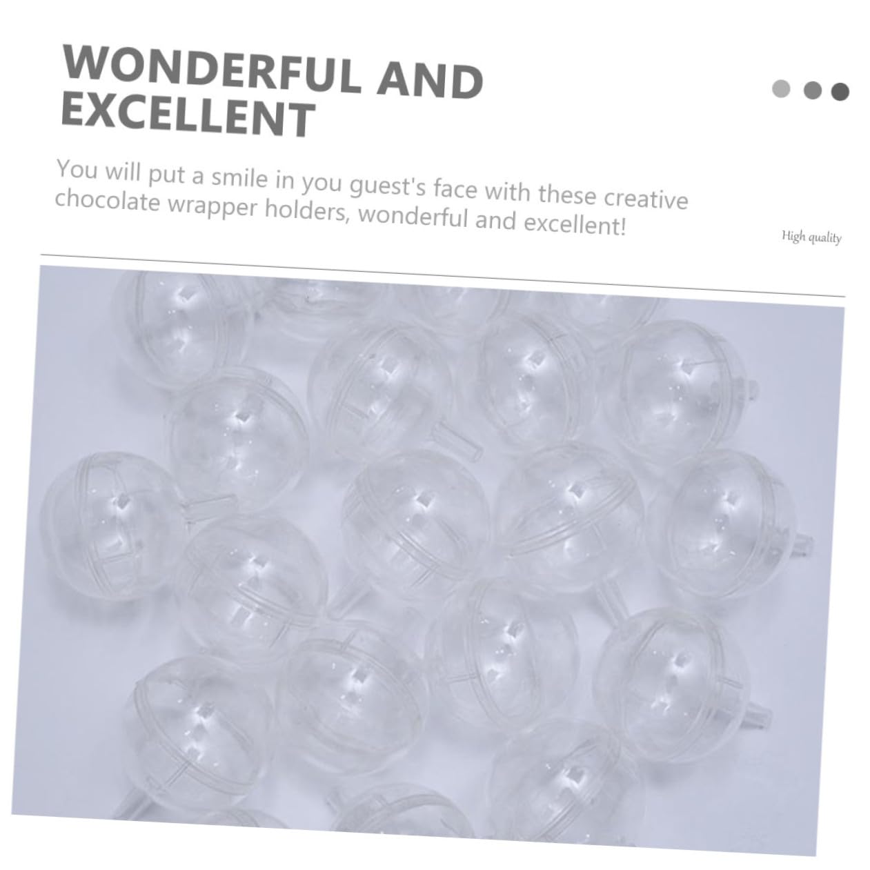 HOODANCOS 60Pcs Transparent Chocolate Ball Holders DIY Bouquet Support for Candy Truffles and Chocolates for Weddings Birthdays and Valentine Day