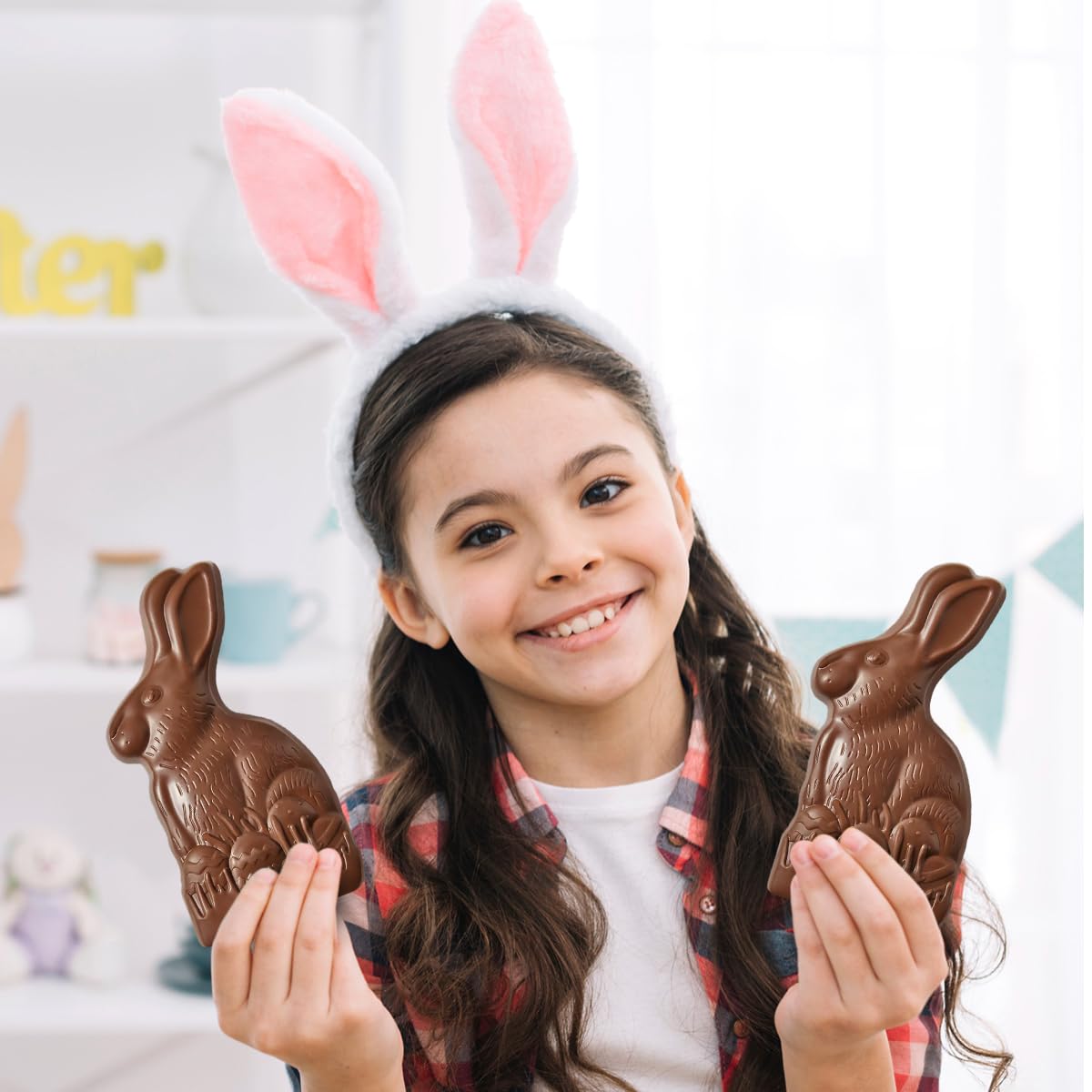 BUNNY Milk Chocolate, HersheyGiant Bunny Solid Milk Chocolate Candy Gift Box for Easter Gifts, Easter Egg Hunt, Basket Stuffers Filler, and Party