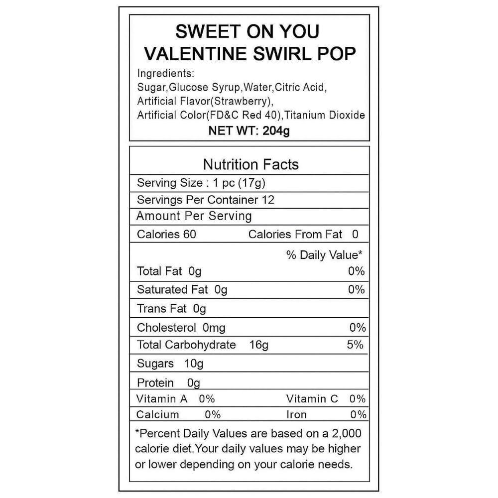 Sweet On You Valentine Swirl Suckers - Strawberry Flavor - Red White Pink (12 individually wrapped lollipops) Valentine's Day Candy