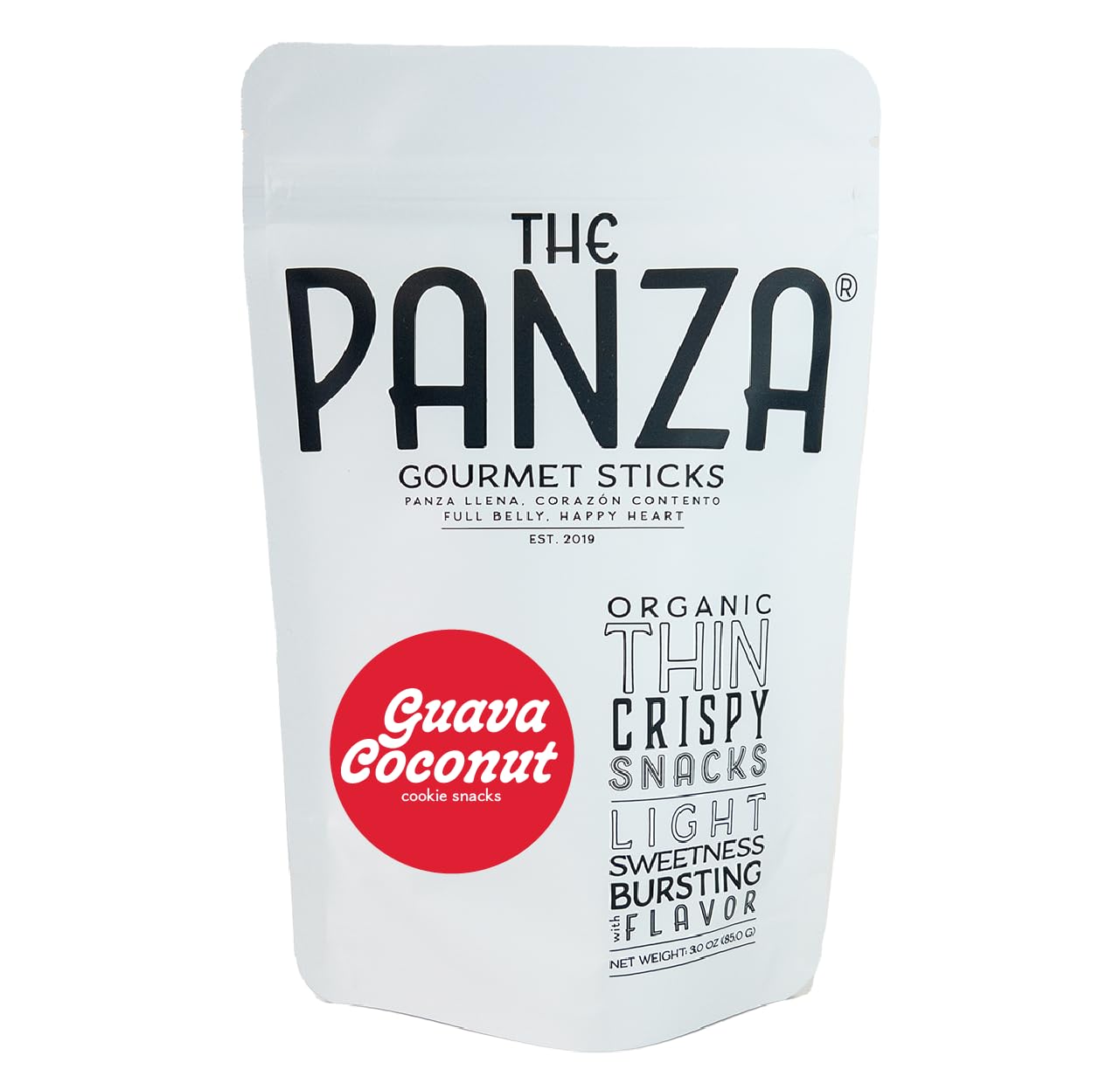 The Panza Guava Coconut Gourmet Cookie Snack Thin & Crispy | Organic, Non-GMO, 100% Natural Ingredients | Signature Pouch 3.0 oz