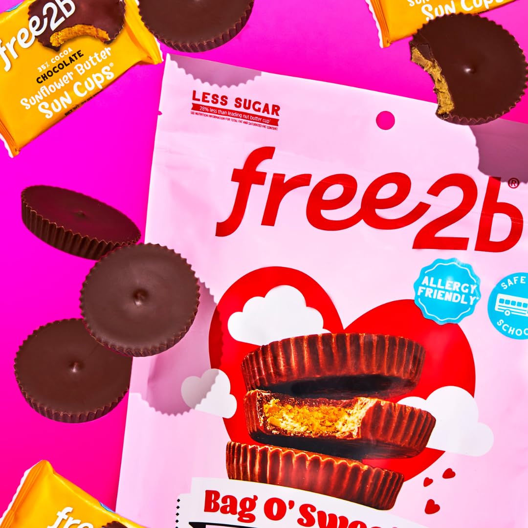 Free2b Bag O' Sweets Mother's Day Collection of Sunflower Butter Sun Cups, Safe for Schools and Allergy Friendly, Gluten-Free, Dairy-Free, Nut-Free