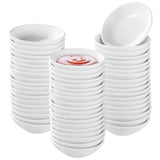 50 PCS Round Ceramic Sauce Bowls, 2.9 x 1 in Ceramic Dipping Sauce Cups, Small Seasoning Dish Sauces Container, Prep Appetizer Plate, Condiment Holder