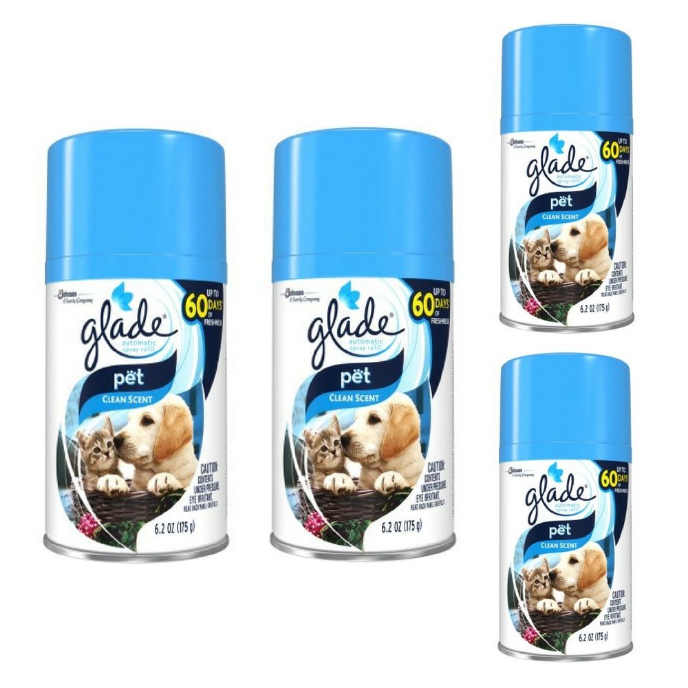 Automatic Spray Air Freshener Refill, Pet Clean Scent, 6.2 Ounce (4 Pack)