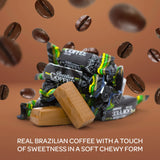Brazilian Coffee Candy - 2 Pound Bulk Pack (180 Count) - Individually Wrapped Taffy Candy for Office Bowls, Party Favors & Gifting - Soft Coffee Chews