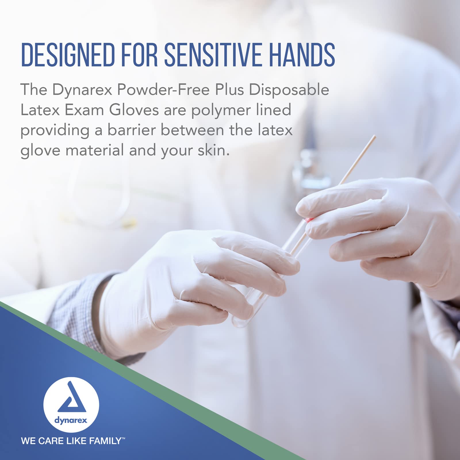Dynarex AccuTouch Disposable Latex Exam Gloves, Powder-Free, For Sensitive Hands with Textured Palms, Bisque, Extra-Small, 1 Box of 100