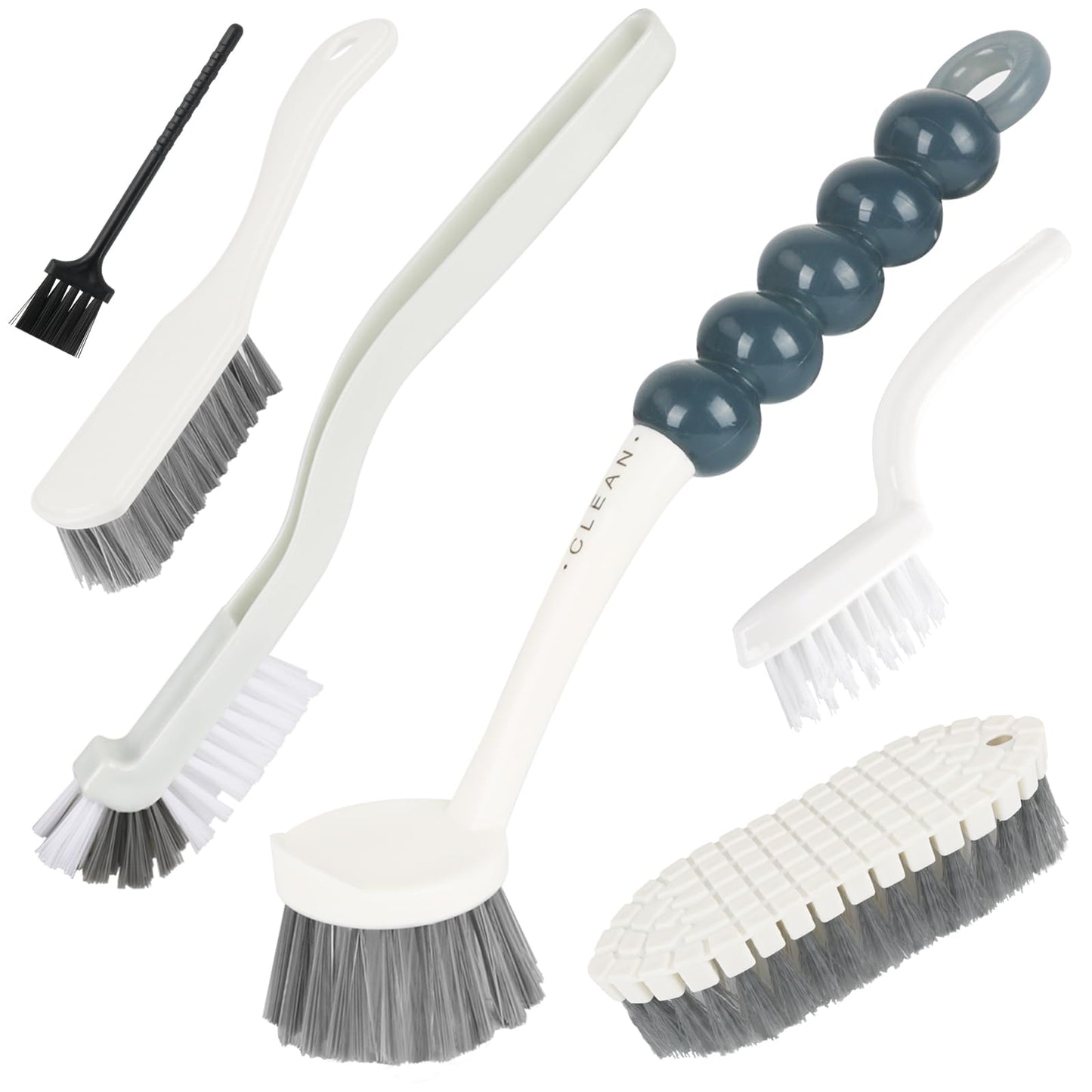 6 Pack Multipurpose Household Cleaning Set, Deep Cleaning Brush Set with Grips - Dish, Scrub, Bottle, Shoe, Groove Gap, Keyboard Brush for Kitchen