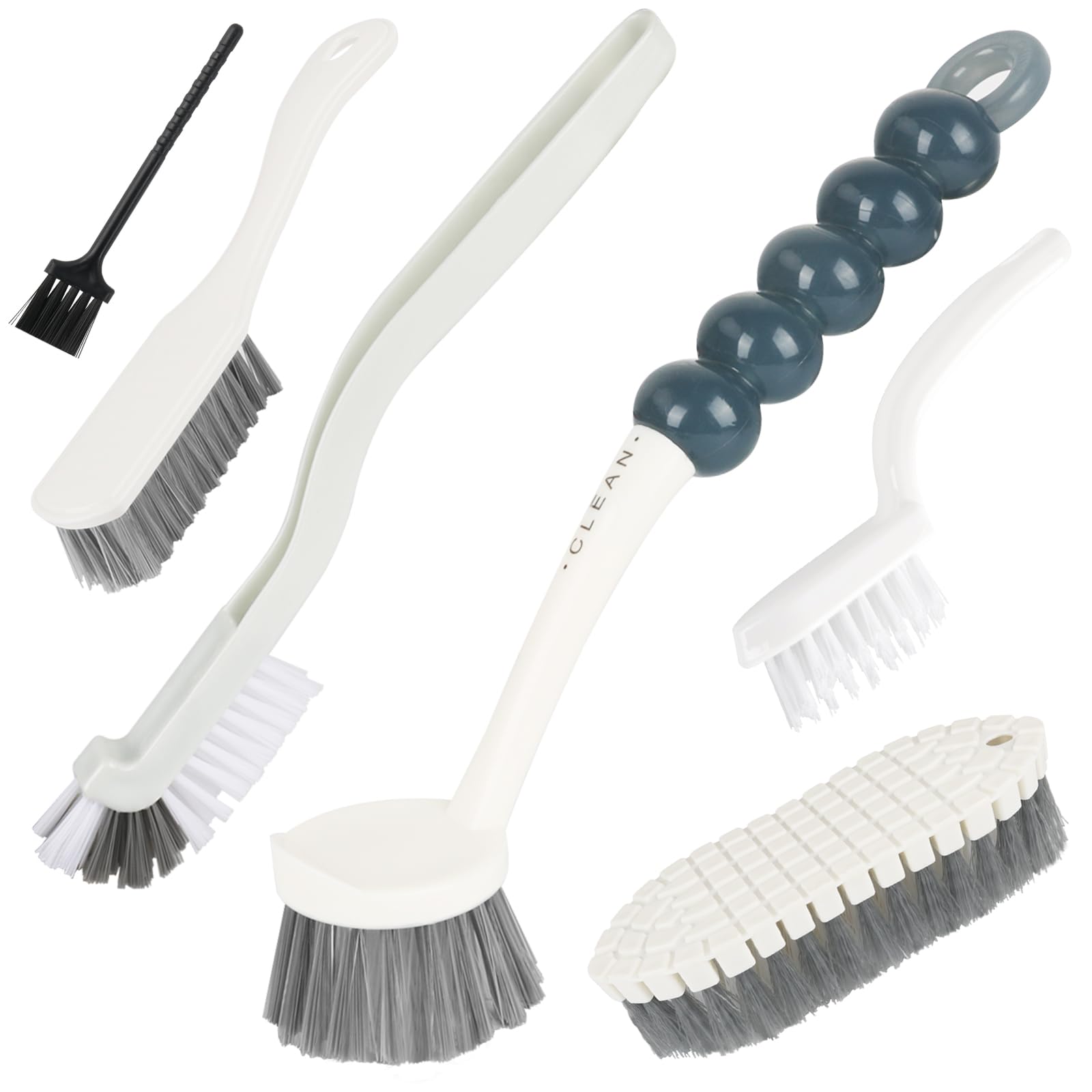 6 Pack Multipurpose Household Cleaning Set, Deep Cleaning Brush Set with Grips - Dish, Scrub, Bottle, Shoe, Groove Gap, Keyboard Brush for Kitchen