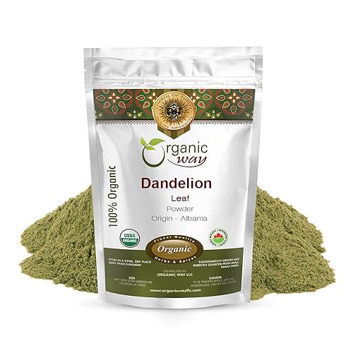 Organic Way Dandelion Leaf Powder | Herbal Tea (Taraxacum officinale) - European Wild-Harvest | Organic & Kosher Certified | Non GMO & Gluten Free |