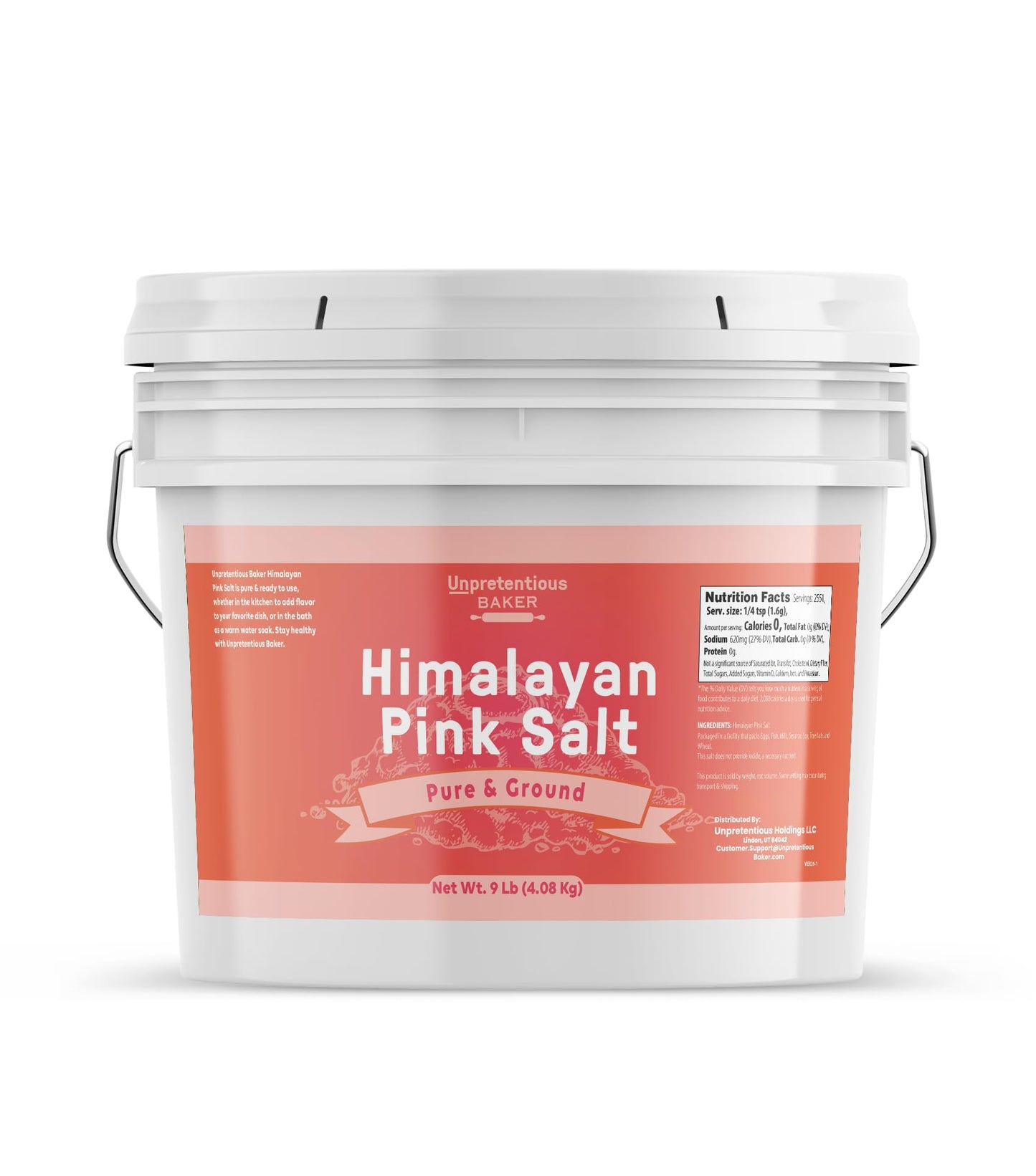 Unpretentious Himalayan Pink Salt, 1 Gallon, Pure Ground Salt, Medium & Fine Grain