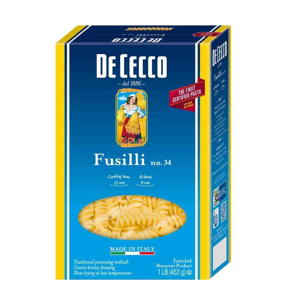 De Cecco Pasta Dececco Enriched Macaroni Fusilli, 1 Pound -- 12 per case.