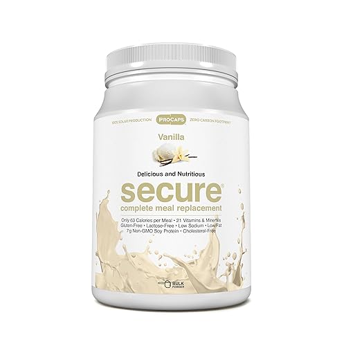 ANDREW LESSMAN Secure Soy Complete Meal Replacement - Vanilla 30 Servings - Only 63 Calories, 7g Non-GMO Soy Protein, Vitamins and Minerals, Low-Fat