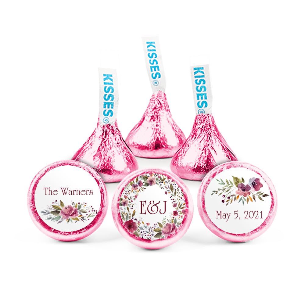 108ct Custom Wedding Sticker Favors for Kisses Favors (Candy Not Included)