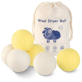 Wool Dryer Balls XL 6 Pack Pure Organic Wool Premium Reusable Fabric Softener New Zealand Sheep Wool Ball for Dryer Natural Fabric Softener Saves