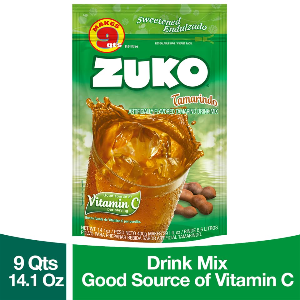 Zuko Tamarindo Instant Powder Drink | Family Pack | No Sugar Needed | Vitamin C | 14.1 Ounce (Pack of 6)