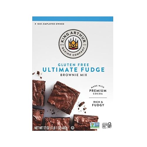 King Arthur Gluten-Free Fudge Brownie Mix, Certified Gluten-Free, Non-GMO Project Verified, Certified Kosher, 17 Oz