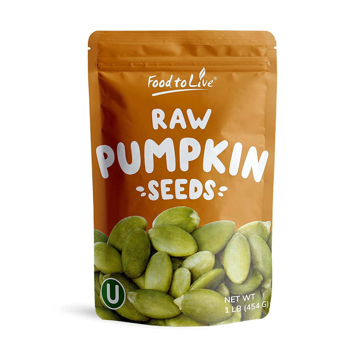 Food to Live - Raw Pepitas, 1 Pound, Pumpkin Seed Kernels, Unsalted, No Shell, Vegan, Kosher, Keto, Bulk. Wholesome Snack. High in Protein, Essential