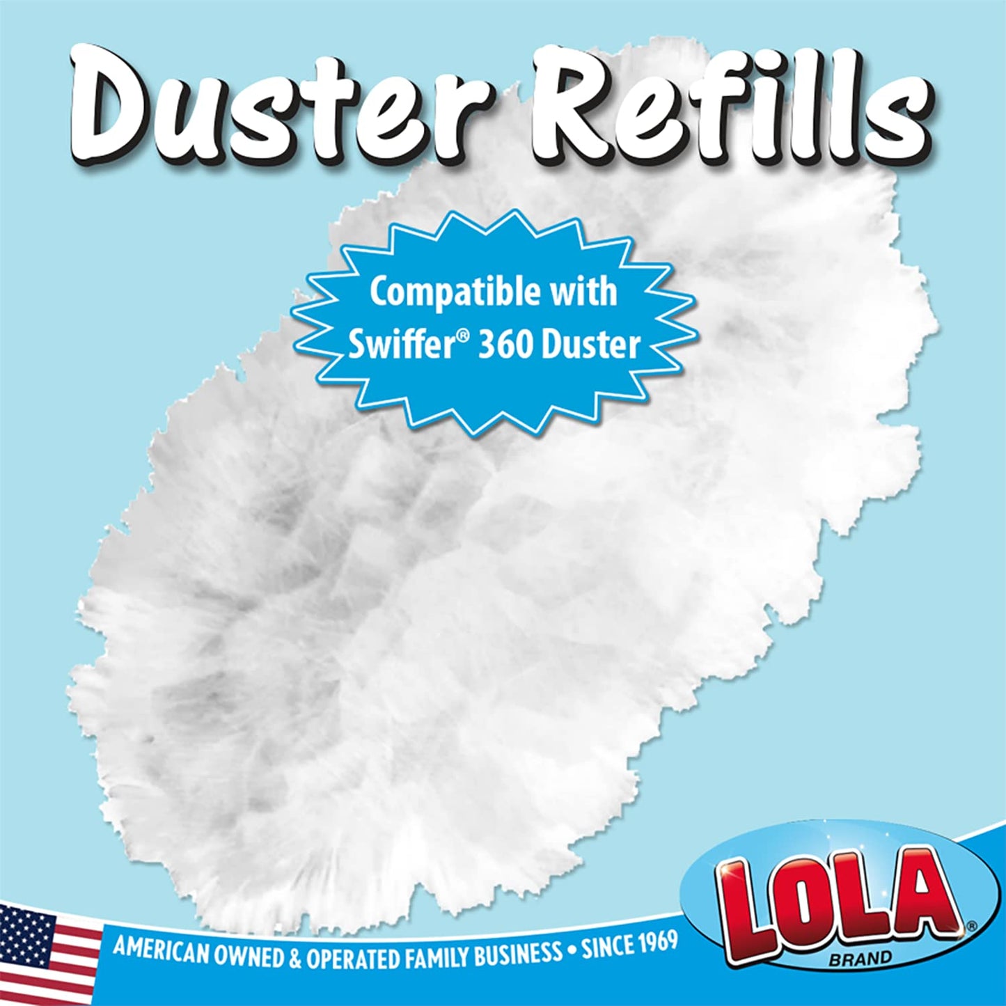 LOLA 360 Duster Refills, 10 Pack, Compatible & Comparable to Swiffer, Traps & Locks More Dust Than Feather Dusters, Attach - Clean - Toss