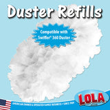 LOLA 360 Duster Refills, 10 Pack, Compatible & Comparable to Swiffer, Traps & Locks More Dust Than Feather Dusters, Attach - Clean - Toss