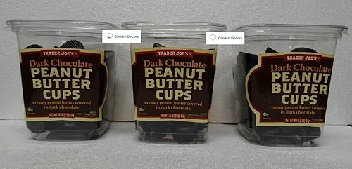 Trader Joe's Dark Chocolate Peanut Butter Cups Container 16oz 454g (Three Containers)