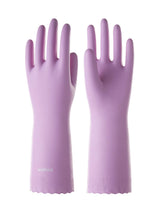 LANON wahoo Skin-Friendly Cleaning Gloves, Dishwashing Kitchen Gloves with Cotton Flocked Liner, Reusable, Non-Slip, Mauve Mist, Large