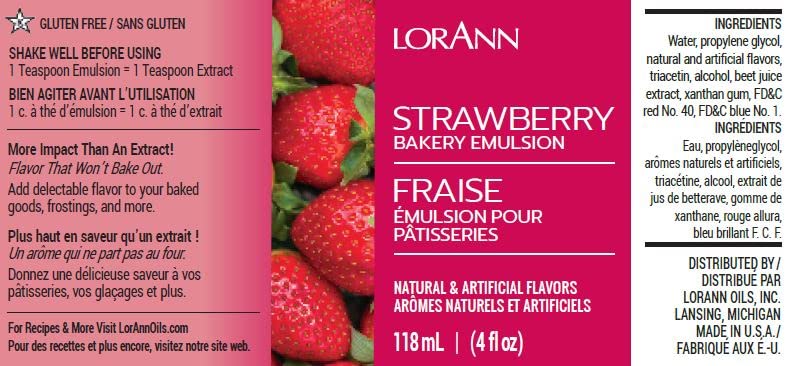 Lorann Oils Cream Cheese, Lemon, Strawberry Bakery Emulsion: Triple Flavor Blend, Ideal for Enhancing Complex Flavors in Baked Goods, Gluten-Free