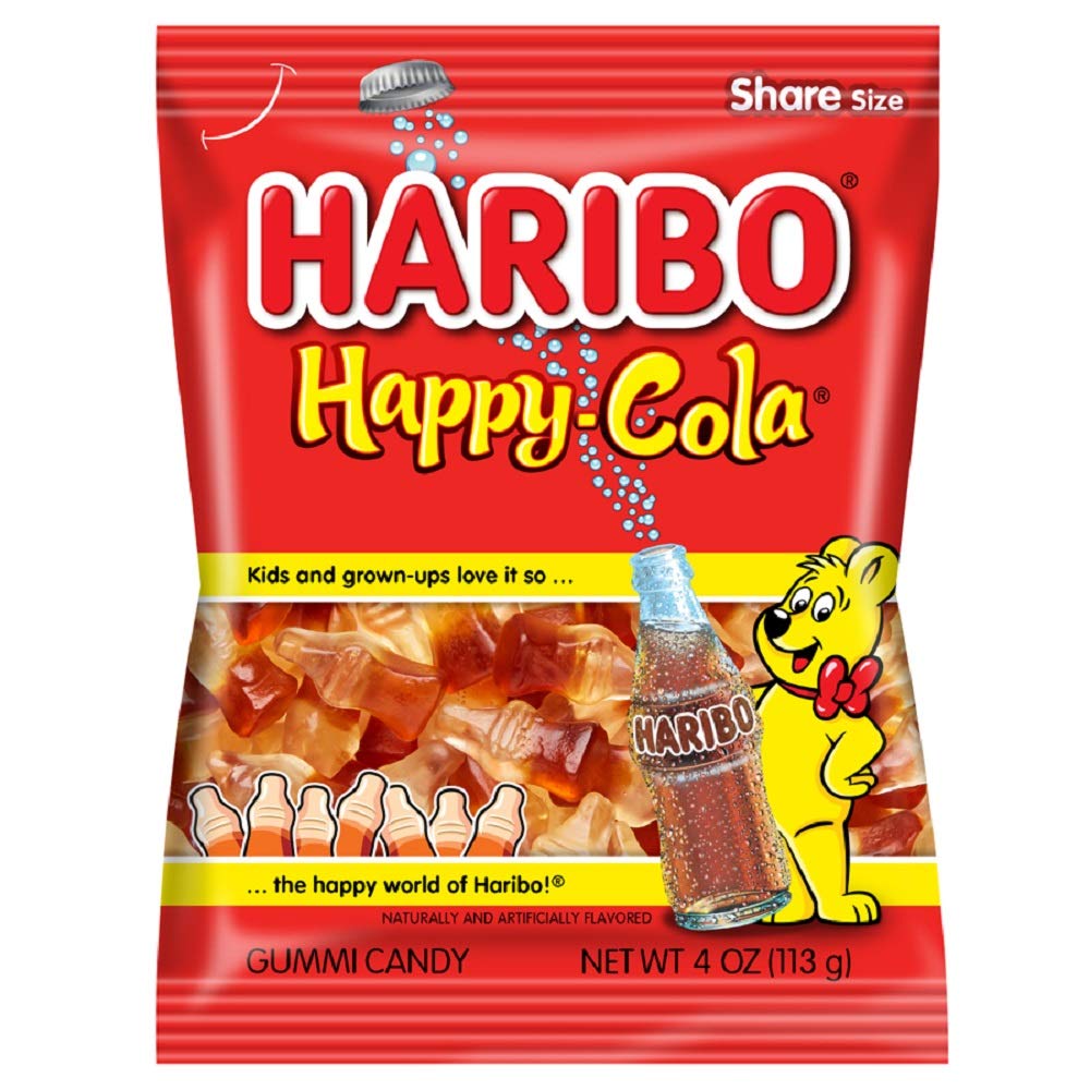 Haribo Gummi Candy, Happy-Cola, 4 oz. Bag (Pack of 12)