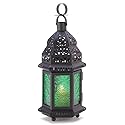 Gifts & Decor Green Glass Moroccan Candle Holder Hanging Lantern