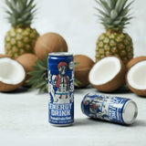 Demon Slayer Tropical Fruit Energy Drink - 11.16 fl oz (330 ml) Cans - Akaza Collectible Anime Character Drink (6-Pack)