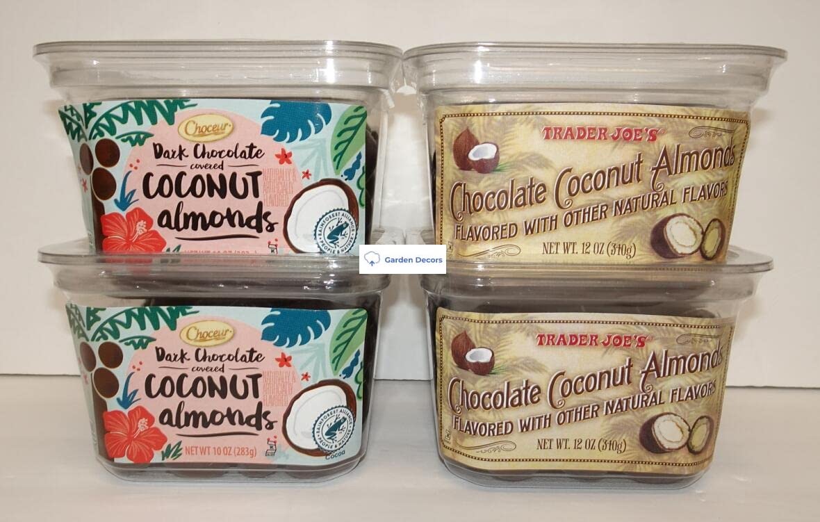 Choceur & Trader Joe’s Dark Chocolate Covered Coconut Almonds (Four Containers)