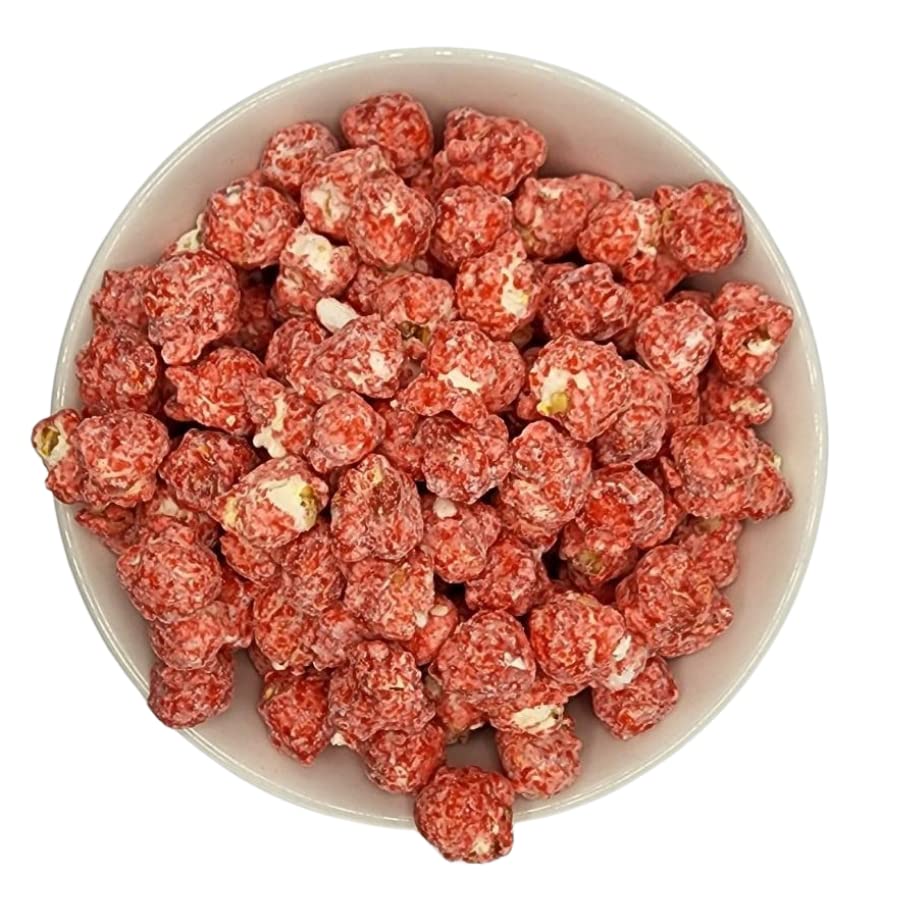 Creamy Strawberry Popcorn | 8 oz. | Shortcake-Dusted | Made in Gibbon, NE | HR Poppin' Snacks
