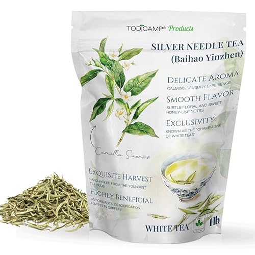 TODICAMP Premium Silver Needle Tea - 1 lb of Premium White Tea Loose Leaf