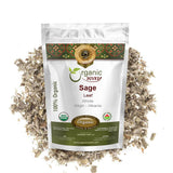 Organic Way Dried Sage Leaf Whole (Salvia officinalis) - European Wild-Harvest | Organic & Kosher Certified | Vegan, Non GMO & Gluten Free | USDA