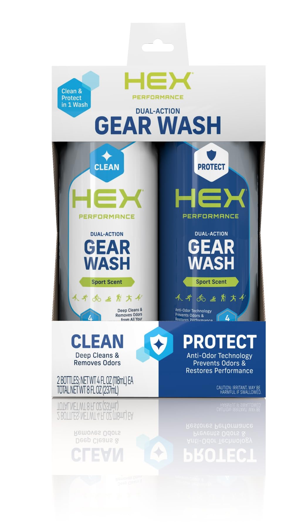 HEX Performance Sport Scent Dual Action Gear Wash, 4oz - Designed for Lacrosse Pads, Hockey Gear, Football Pads, Boxing Gloves, Compression Apparel