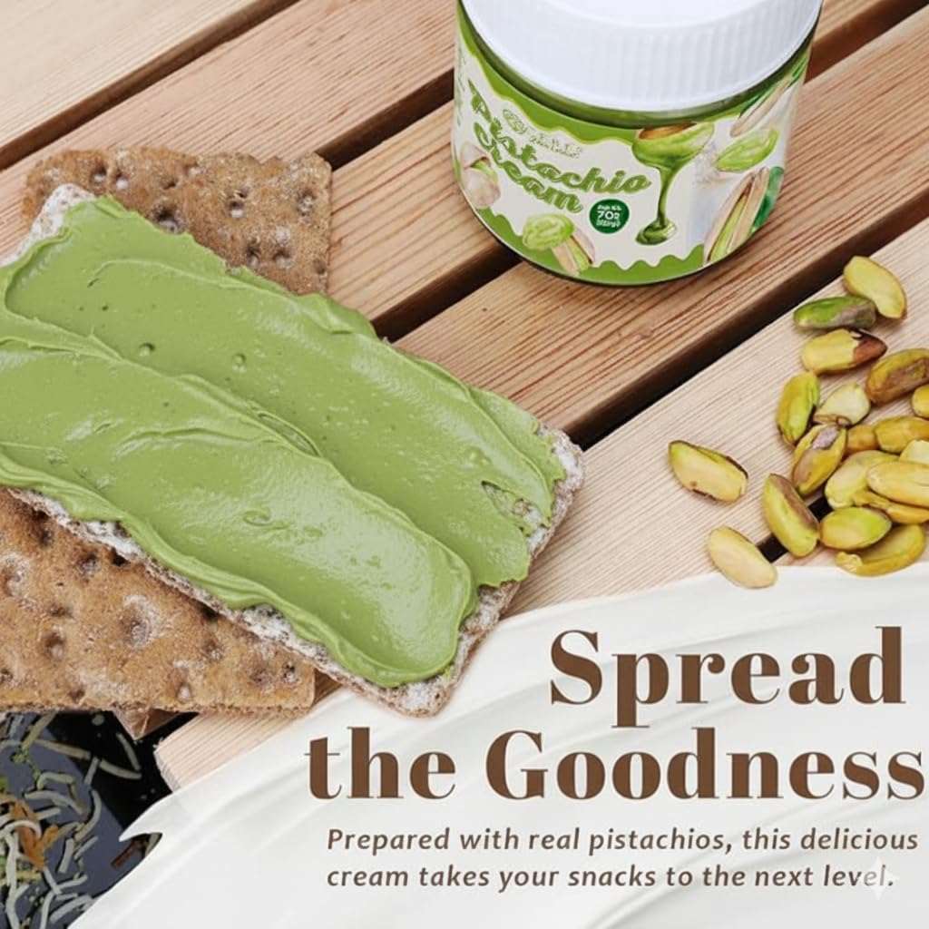 Ceres Gourmet Pistachio Cream Spread, 7 oz, 30% Real Pistachio Butter for Dubai Chocolate Bar Kit, Premium Crema de Pistacho, Smooth Gluten-Free No