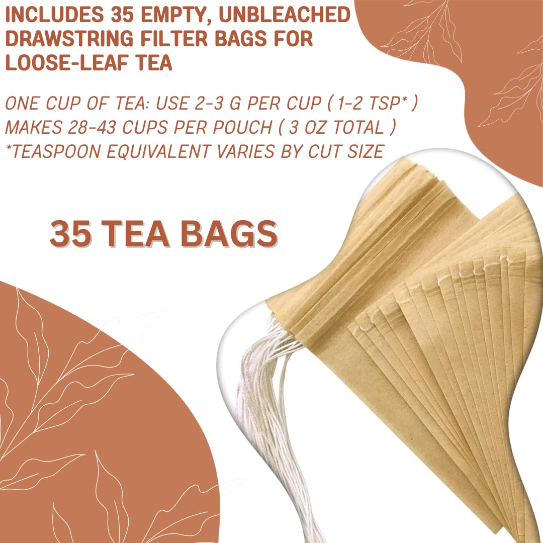 Amazing Chai Herbal Tea - Rooibos, Cinnamon, Ginger, Cardamom & Cloves - Caffeine-Free Spiced Blend for Digestive Comfort & Calm Balance - 3 oz Loose