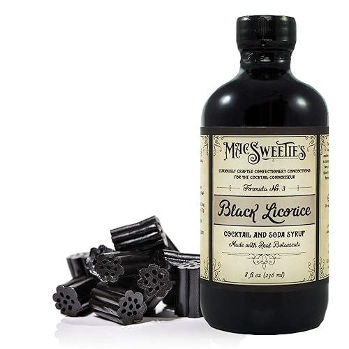 MacSweeties Cocktail Syrups & Bitters - Black Licorice Cocktail & Soda Syrup Flavor - Premium Cocktail Mix For a Sazerac - Simple Syrup for Cocktails