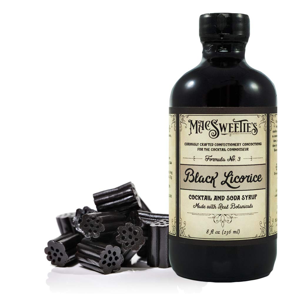 MacSweeties Cocktail Syrups & Bitters - Black Licorice Cocktail & Soda Syrup Flavor - Premium Cocktail Mix For a Sazerac - Simple Syrup for Cocktails