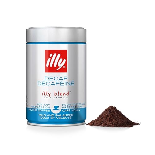Illy decaffeinated ground coffee, 8.8oz can.