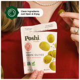 Poshi Natural Whole Pitted Olives | 24 Pack Variety | Basil & Garlic, Chili & Oregano, Chili + Garlic, Lemon & Rosemary | Vegan, Kosher, Gluten Free +