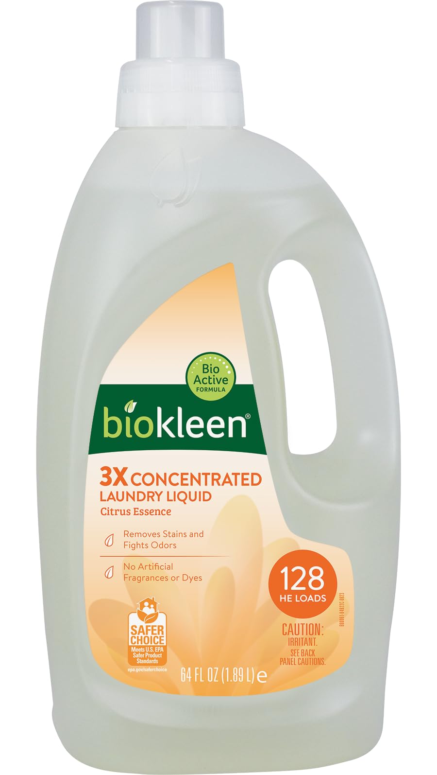 Biokleen Natural Laundry Detergent - 128 HE Loads - Liquid, Concentrated, Eco-Friendly, Non-Toxic, Plant-Based, No Artificial Fragrance or