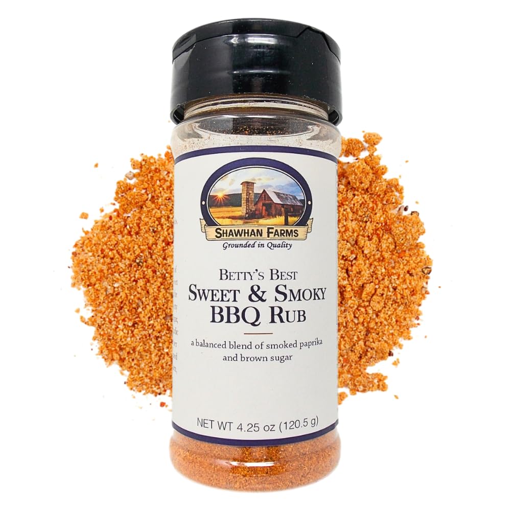 Betty's Sweet & Smoky BBQ Rub for Ribs and Brisket, Shawhan Farms, 4.25 oz