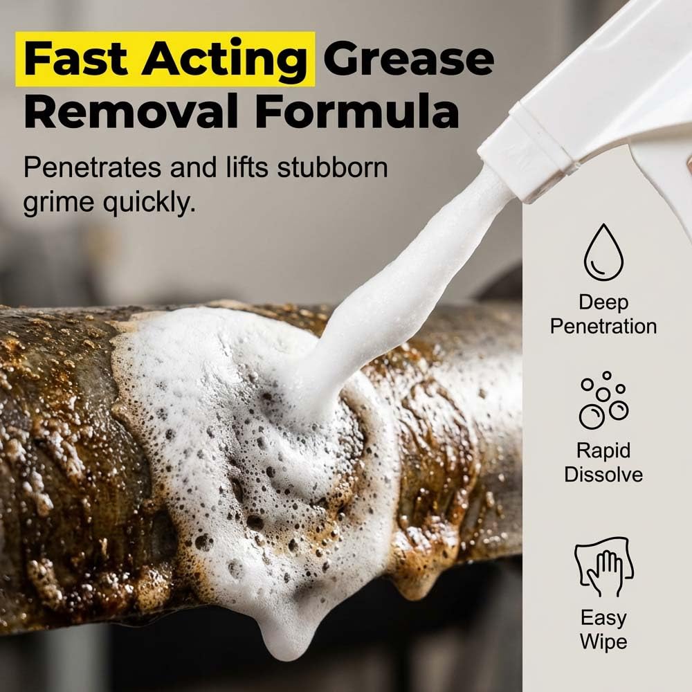 npcluo Powerful Grease Remover for Griddles, 2026 New Fast-Acting Heavy-Duty Grill Degreaser Spray,Heavy-Duty Grill Grate Degreaser Spray,Ideal