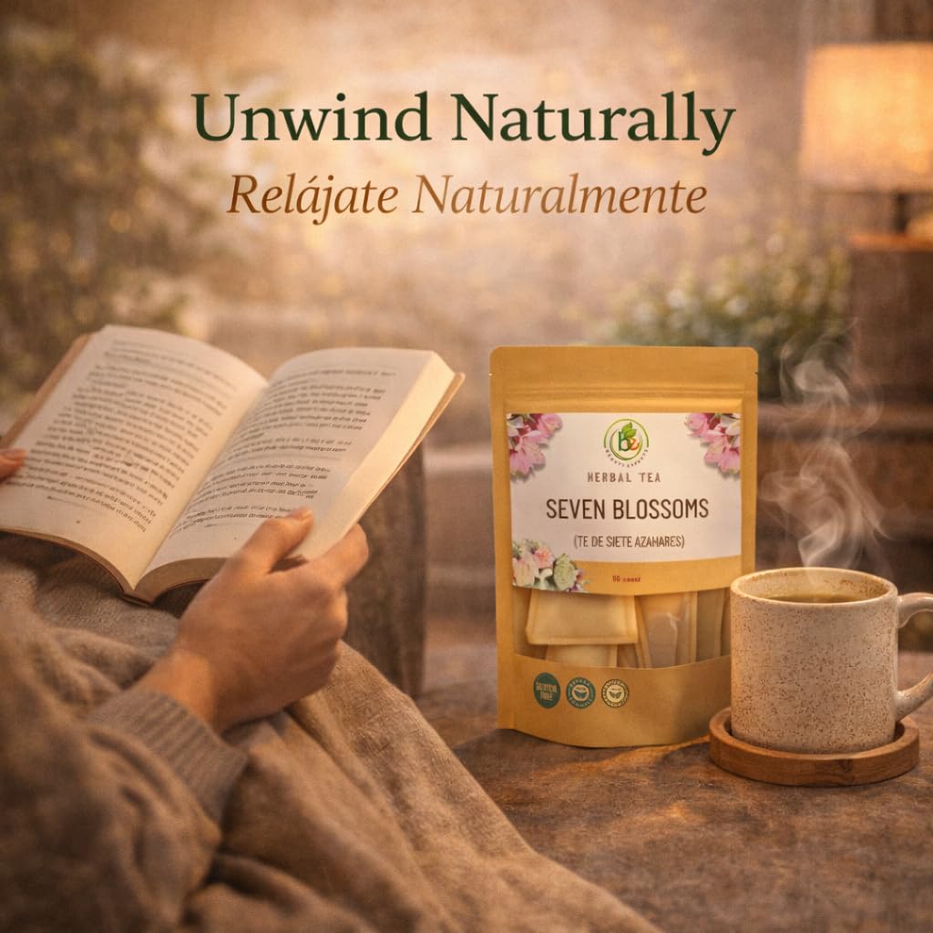7 Siete Azahares Té (Seven Blossoms Tea) - 60 Tea Bags - 100% Natural, Vegan, Herbal - Gluten-Free, Non-GMO - by BexpertsUSA