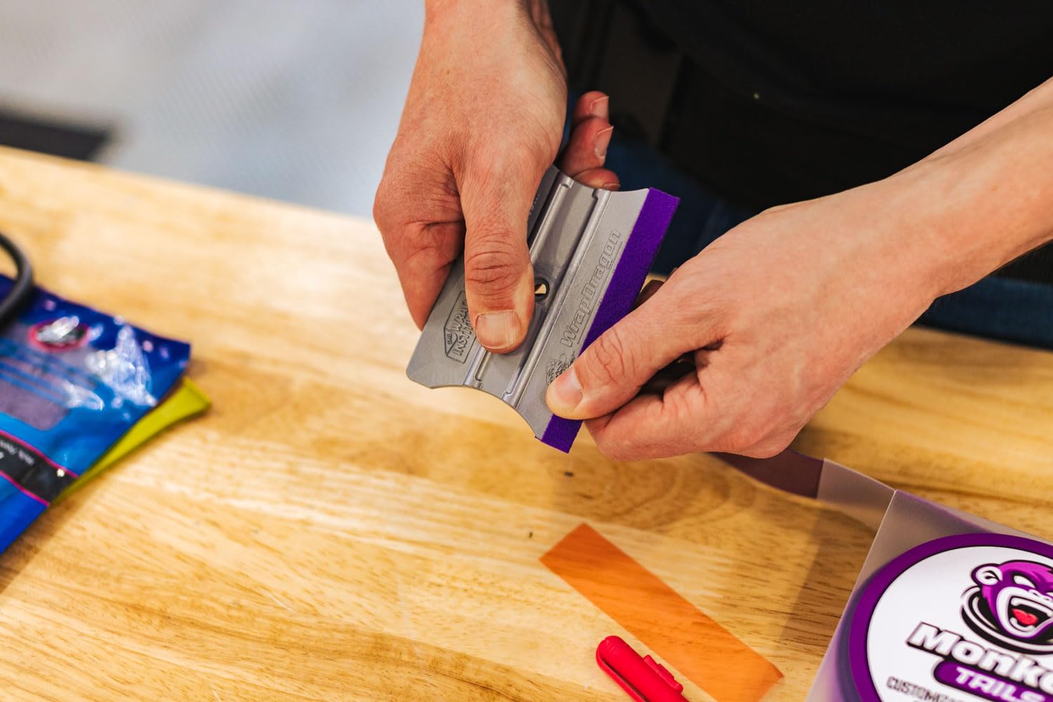 THE WRAP INSTITUTE - Monkey Tails - Customizable Uncut Wrap Squeegee Buffer; Apply Wrap Film; Soft & Durable, Use Wet or Dry, Ultra-Thin Edge, High